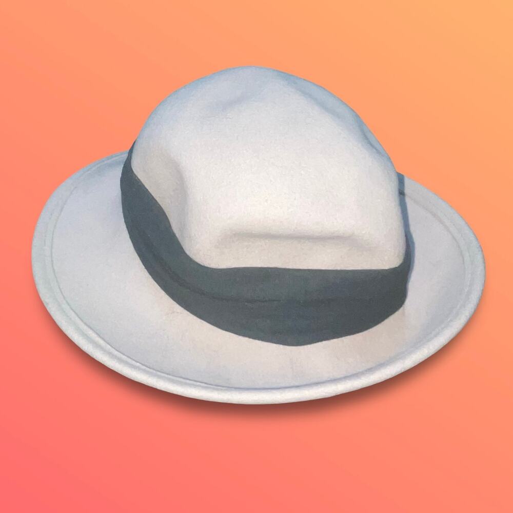 Vintage Tina Too Bollman Hat Co Doeskin Felt 100% Wool Cream Slouch Hat USA Made